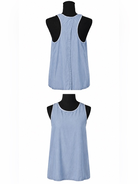 lululemon athletica Tops - lululemon athletica Light Blue Chambray Split Racerback Tank EUC